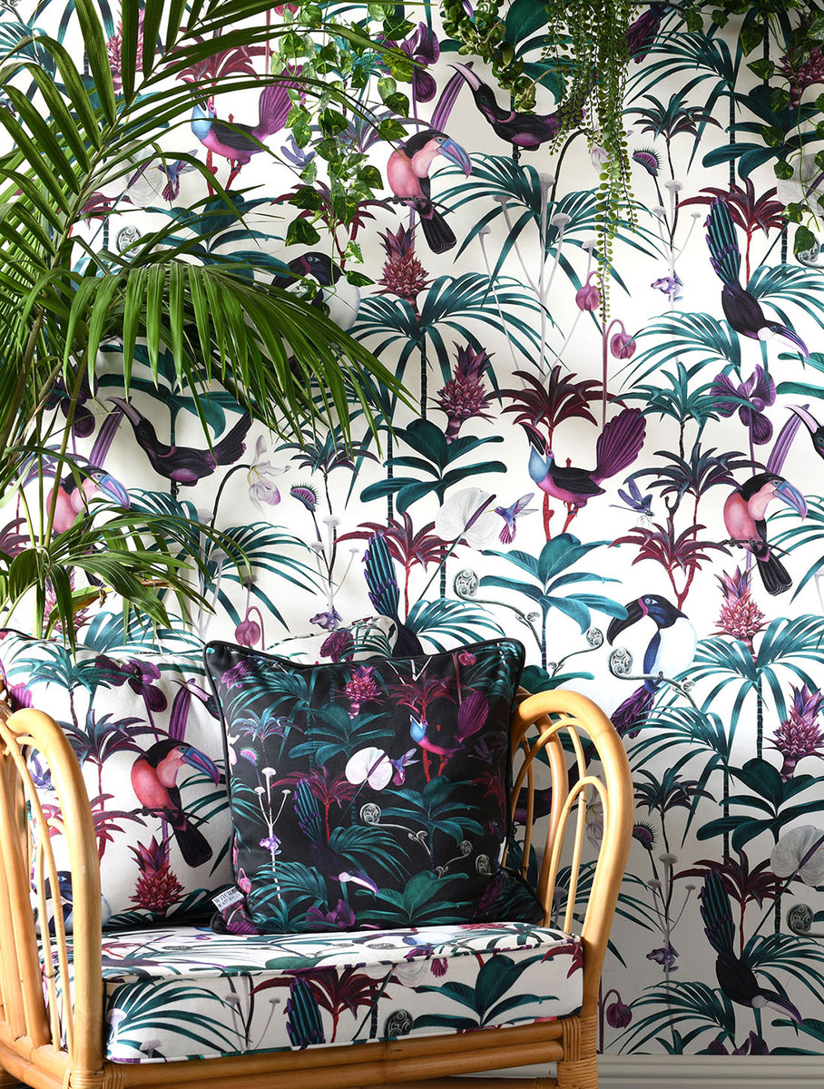 Luxury Botanical wallpaper - Hand-Painted Exotic Jungle Wallpaper