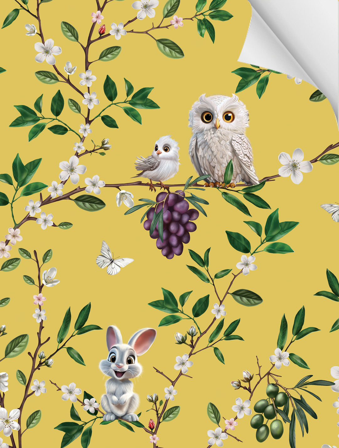 Witch and Watchman | Kawaii Goldenrod Luxury Wallpaper Sample, image size:1080x1424