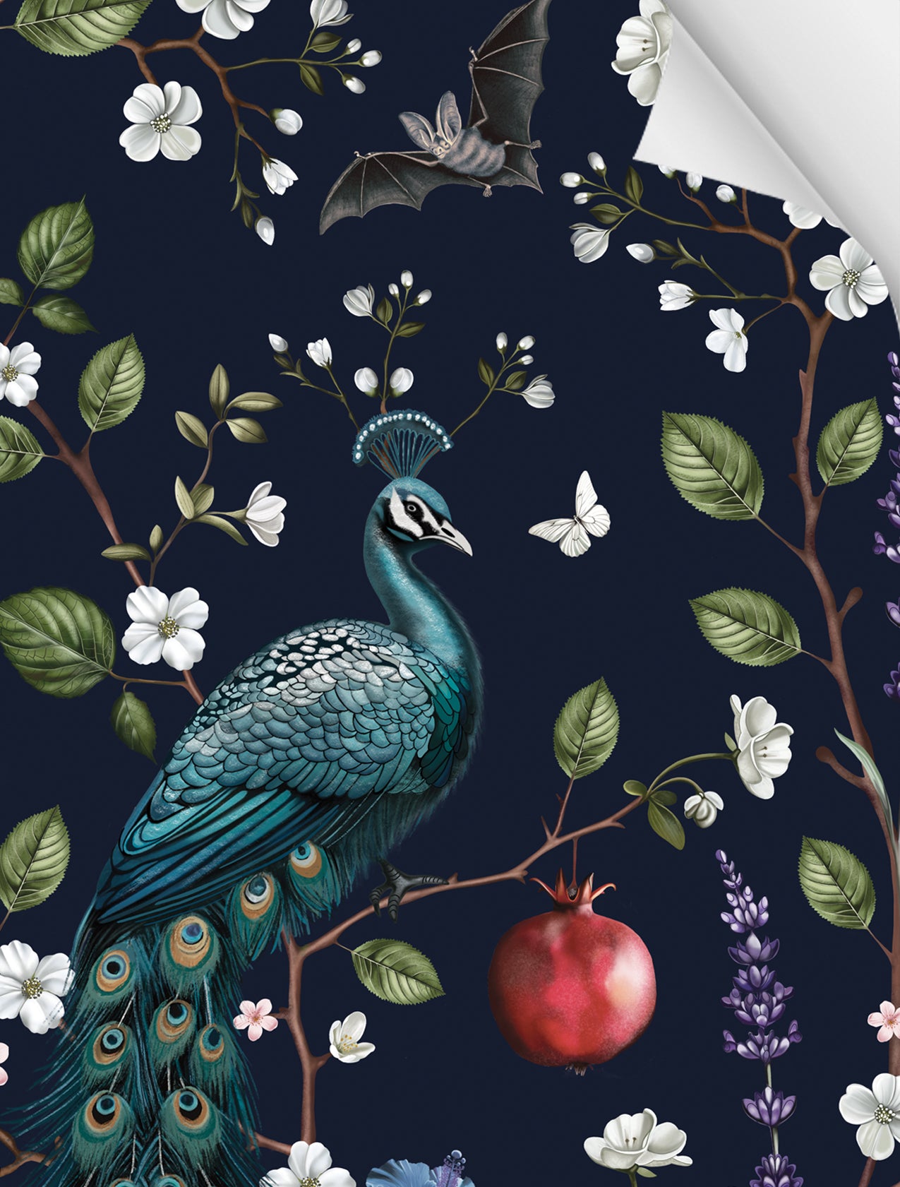 Witch and Watchman | Nocturne Midnight Luxury Wallpaper sample