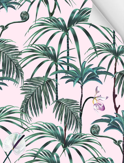 Witch and watchman Elysian Palms Pink wallpaper sample